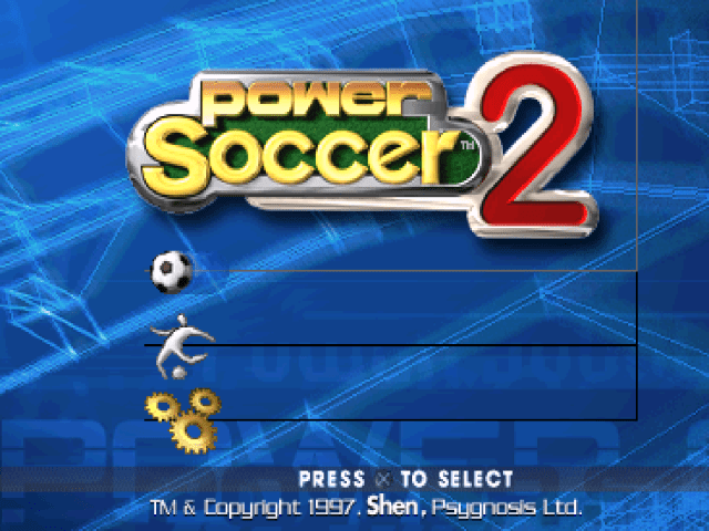 Adidas Power Soccer 2 title screen for Playstation